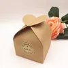 20pcs / lot Kraft Wedding Party Favors Gift Boxes Blank Chocolates / cake / handmade Food / candy Box 8 * 8 * 8.5cm Papier Stora jllSrU