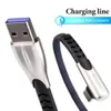 3ft 6ft 10ft 90 graden kabels Snelle lading Type C-kabel voor Samsung Micro USB-kabels QC3.0 Datalijn met retailpakket