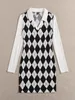 Argyle Print Collared Dress SHE