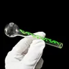 4.1 inch lengte kleurrijke lichtgevende groene glazen olie brander buizen gloed in de donkere handgemaakte dikte glas koele giften voor rokers pyrex clear rokers tube tools