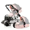 Poussette de luxe 3 en 1 pour bébé, landau portable multifonctionnel pour nouveau-né, double face, paysage haut