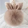 Porte-clés fourrure Pom porte-clés strass Faux Rex oreille boule porte-clés femmes pompon peluche porte-clés chaîne fête boutique cadeaux