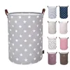 Cesto de armazenamento dobrável Sacos de armazenamento portátil Kids Brinquedos Saco de Armazenamento Bins Impresso Sundry Bucket Canvas Bolsas Roupas Organizador Tote ZGY57