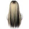 Remy new Pre Plucked Human Hair Wigs for Women Show 13x4 Transparent Lace Front Wig 13x1 T Part Straight 1B/613 Ombre Natural Blonde Color