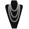 Hiphop bling modeketens sieraden heren goud zilveren miami cuban link ketting kettingen diamant ijs uit chian kettingen2738