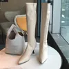 Buty jeździeckie Lady Jesień i zimowe buty Kobiety Sexy Sideed Toe Casual Coutwear 2021 Ins Women Knane High Heel Botas Elegancki Temperament