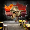 Custom Photo Wall Paper Dinosaur Broken 3D Art Mural Restaurant Cafe Barnrum Dekoration Wallpaper Murals