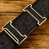 Mens Womens Genuine Leather Belts Fashion Male Clothing Accessories H Letter Business Waistband Buckle With Box