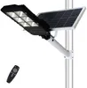 300W LED Solar Street Lights,432pcs HB-LEDs Outdoor Dusk to Dawn Pole Light with Remote Control, Security Led Flood Light for Parking Lot