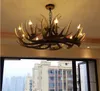 Amerika Retro Kronleuchter Loft Kaffee Bar Esstisch Geweih Anhänger Licht Restaurant Hotel Hängende Beleuchtung