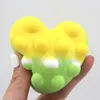 Squeeze Fidget Heart Balls Tie Dye Push Bubble Toys Stress Ball Valentine'S Day Gifts Hand Grip Wrist Strengthener Adult Kids Finger Toy