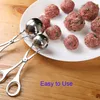 Conveniente Cozinha Almôndega Maker Aço Inoxidável Meatball Clip Fish Ball Ball Ball Fazendo Mold Tool Kitchen Acessórios W-00662