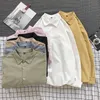Herfst nieuwe Koreaanse modemannen s witte shirt casual lange mouwen shirts roze kaki zwart losse sociale button shirt 4xl 5xl lj200925