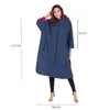 Vuxen Vattentät Byte Robe 3/4 Ärm Beach Byte Robe Jacka Outdoor Windbreaker Cloak Fleece Foder Coat Poncho1