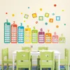 Мультфильм дети 99 умножение таблицы математические игрушечные наклейки на стены для детей комнаты ребенка учить образовательные монтессори росписи наклейки 201201