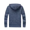 Veste d'hiver pour hommes, veste en fourrure à capuche en velours épais, pull tricoté rembourré, Cardigan printemps extérieur 201028