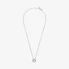100% 925 Sterling Zilveren Logo Pave Cirkel Collier Ketting Mode Vrouwen Bruiloft Egagement Sieraden Accessories274s