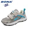 BONA New Fashion Style Children Casual Shoes Mesh Girls Flats Hook & Loop Girls Loafers Outdoor Fashion Sneakers Free Shipping 201128