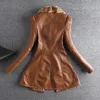 Autunno e inverno femmina abbigliamento da donna abbigliamento da donna nuovo in pelle sottile in pelle phe giacca lunga donna spessa 201030