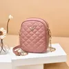 Trendy New Classic Style Color Diamond Chain Camera Evening Bag Fashionable Solid Shoulder Crossbody Small Square Bags