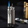 Widoczne okno gazowe Latarka Lżejsza Jet Butane Metal Turbo Lighter Portable Spray Pistolet 1300 C Wiatroszczelne gadżety do rur dla mężczyzn