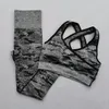 Yoga Outfits Colors 2PCS Camouflage Seamless Sport Suit For Women Gym Fitness Clothing Booty Leggings+Sport Bra Set Sports Wear