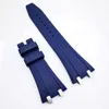 27mm Dark Blue Color Rubber Band 18mm Folding Clasp Strap for AP 15400 39 41 Models Wristwatch252S