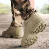 Tamanho grande 39-47 Deserto Mens tático desgaste desgaste do exército à prova d 'água de trabalho ao ar livre sapatos homens combate Botas de tornozelo Y200915