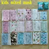 12 colori Maschere monouso per stilista di moda Confezione da 50 pezzi per la vendita al dettaglio Maschera per adulti e bambini in tessuto non tessuto Mascherina antipolvere a 3 strati