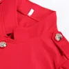 Slim Jacket Hiver 2019 Nouvelle mode Single Femmes solides Solies Long Coat Office Globalement Red Black Botton Souilleur Extérieur T200319