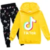 Tik tok chłopcy zestawy odzieży nastolatki dziewczęta bluzy dzieci wiosna jesienna 3d litery drukuj dres