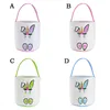 Partihandel Påskkanin Bucket Festlig Crooked Ears Rabbit Basket Easter Eggs Storage Bag Kids Candy Gift Tote Bags Home Festival Decoration