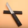 1Pcs New Japan D2 Steel Tanto Satin Blade Ebony Handle Fixed Blades Knives With Wood Sheath Collection knife