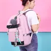 Fengdong Fashion Black Pink Pink Waterproof Nylon School Process for Girls Korean Style Cute Bowknot Bags 201117