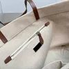 Bolso de compras de lona de gran capacidad, bolso de mano, bolso de mano para mujer, estampado de letras lisas, cremallera interna, hombro largo de alta calidad 234Q