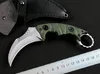 Karambit – couteau à griffes tactique d'extérieur à lame fixe, lame en satin D2, manche G10 complet avec gaine en cuir, offre spéciale