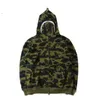 Mode zip-avant requin à capuche camouflage Sweat bain singe cardigan Hoodies Hip Hop Lettres À Manches Longues En Peluche hommes femmes manteaux