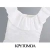 Kpytomoa Женщины шикарные модные рюша