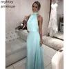 Party Dresses 2021 Sexy Plus Size Evening Floor Length Sleeveless Long Prom Dressess High Backless Gowns Custom Made1