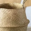 Gardening Laundry Basket Seaweed Weave Flowerpot Home Furnishing Decoration Big Belly Plant Pots Europe And America New Arrival 15ay F2