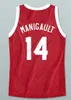 Retro Custom Benjamin Franklin # 14 Earl Manigault Basketball Jersey Men's All Stitted Rouge toute taille 2xs-3xl 4xl 5xl Nom ou numéro