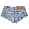 Fashion-Women's Sexy Jeans, High Waist Shorts med tofsar, strand, nattklubb, Europa och Amerika