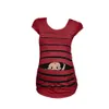 Muqgeew moederschap kleding T-shirts voor vrouwen moederschap leuke grappige baby print gestreepte korte mouw T-shirt zwangere tops premama LJ201118