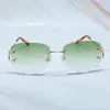 2023 óculos de grife novas femininas sem borda moda moda vintage designer de luxo Óculos de sol Wire c rapper eleglish mass glasses clássicas tintas clássicas