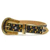 Ceinture occidentale en strass avec boucle amovible, Cowboy, cuir scintillant, cristal, luxe, cloutée, pour hommes et femmes, nouvelle collection, 7321059