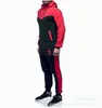 Mens Hooded Tracksuits Suits and Color Matching Casual Sports Suit Cardigan Set Fall Winter 2021 Men Sweatshirt Clothing