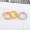 S925 Silver Top Quality Charm Punk Band Ring com Diamond em três cores revestidas para mulheres Jóias de casamento Presente Ter carimbo de caixa PS724288854