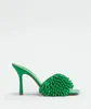 2022 Europ 클래식 여성용 슬리퍼 하이힐 샌들 거친 과일 색상 LuxURyr Suede Woman M Shoes Heel Slippers 섹시한 색상