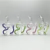 8 inches colored Glass Bong Recycler Oil Rigs Heady Smoke Pipes Dab Water Pipes