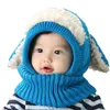 Jesień zima czapka blending Multicolor Cute Dog Design Ucho Design Toddler Caps Zagęszczanie Anti Cold Stay Curn Babies Hat 12hx L2